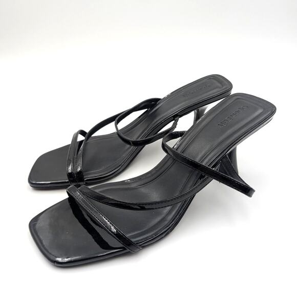 Open Edit Tawney Strap Heel Sandal Open Toe Women's Black Size US11M EU42 - Picture 1 of 12
